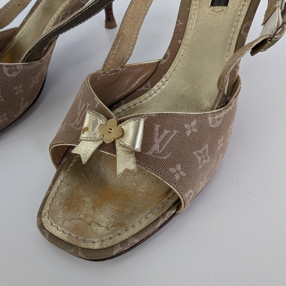 LOUIS VUITTON MONOGRAM WOMEN'S HEELS SANDALS - Picture 4 of 14